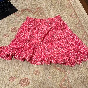 NWT THML pink animal print flouncy skirt
